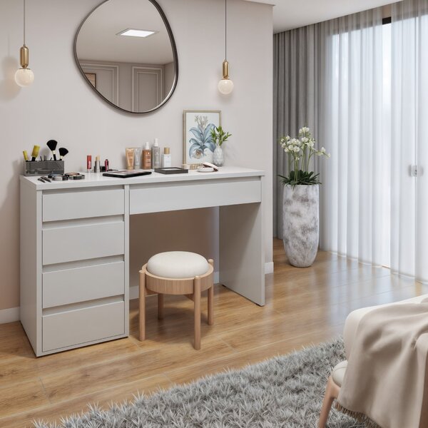 Penteadeira 5 Gavetas 100% Mdf Sem Espelho Giulia Yescasa Off