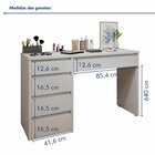 Penteadeira 5 Gavetas 100% Mdf Sem Espelho Giulia Yescasa Off