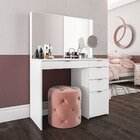 Penteadeira 5 Gavetas 1 Divisor Linden  Branco