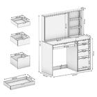 Penteadeira 5 Gavetas Branco Brilho