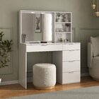 Penteadeira 5 Gavetas Com Espelho E Led 8400 Branco