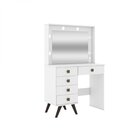 Penteadeira 5 Gavetas Com Iluminação Tomada Embutida  Branco
