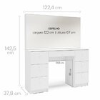 Penteadeira 7 Gavetas Com Espelho Larissa Yescasa Branco