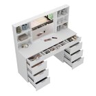 Penteadeira 9 Gavetas Com Espelho E Led 8402 Branco