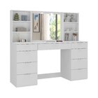 Penteadeira 9 Gavetas Com Espelho E Led 8402 Branco