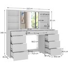 Penteadeira 9 Gavetas Com Espelho E Led 8402 Branco