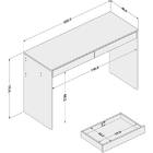 Penteadeira/ Escrivaninha Com 2 Gavetas Lindóia - Branco