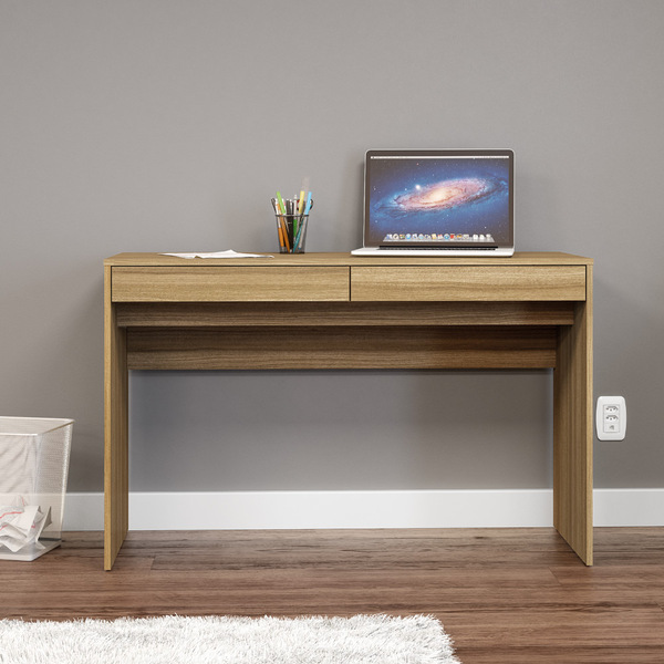 Penteadeira/ Escrivaninha Com 2 Gavetas Lindóia - Castanho