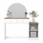 Penteadeira Agnes 2 Gavetas Espelho Circular E Puxadores Em A