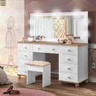 Penteadeira Amêndoa Camarim C/ Espelho Led + Banqueta