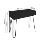 Penteadeira Aparador para Maquiagem Quarto Square Preto Laca