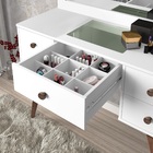 Penteadeira Arizona Branca Com Espelho E Banqueta Retro