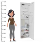 Penteadeira Armário Porta-joias Com Espelho Suspenso Dubai Ye