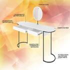 Penteadeira Aysha 2 Gaveta E Espelho Industrial Bco/preto Fos