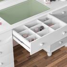 Penteadeira Branca Camarim 9 Gavetas Led Espelho + Banqueta