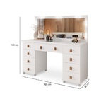 Penteadeira Branca Eloa Design Moderno 9 Gavetas Com Espelho