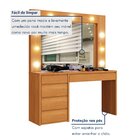 Penteadeira Camarim 100% Mdf 5 Gavetas Bulgária Naturale