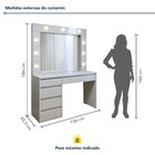 Penteadeira Camarim 100% Mdf 5 Gavetas Bulgária Off White