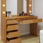 Penteadeira Camarim 100% Mdf 5 Gavetas Munique Naturalle