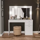 Penteadeira Camarim 1 Porta 3 Gavetas Com 4 Lâmpadas Led Join