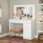 Penteadeira Camarim 1 Porta 4 Gavetas Charme Branco Hp