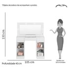 Penteadeira Camarim 2 Portas 3 Gavetas Studio  Branco