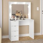 Penteadeira Camarim 4 Gavetas Espaço Para 6 Lâmpadas Califórn