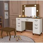 Penteadeira Camarim 7 Gavetas Banqueta Malbec/off White