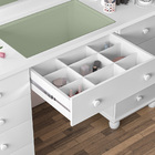 Penteadeira Camarim 9 Gavetas Branco Com Led E Espelho Com Ba