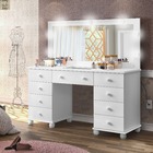 Penteadeira Camarim 9 Gavetas C/espelho E Led  Mdf Potente