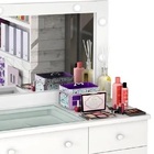 Penteadeira Camarim 9 Gavetas Luxo Com Leds + Banqueta Luxo B