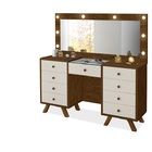 Penteadeira Camarim 9g Mdf Pes De Madeira Classic Cor Malbec