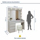 Penteadeira Camarim  100% Mdf 184 X 136cm Anne Off White