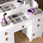 Penteadeira Camarim + Espelho Led C/ Banqueta Branco Madri