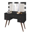 Penteadeira Camarim Arizona Preto Com Espelho