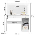 Penteadeira Camarim Bella Com Espelho E Led Branco Moval