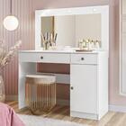 Penteadeira Camarim Bella Com Porta E 2 Gavetas Branco Moval