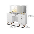 Penteadeira Camarim Branca 9 Gavetas Corrediças Telescopica L