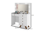 Penteadeira Camarim Branca Com 5 Gavetas + Led Bivolt + Espel