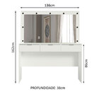 Penteadeira Camarim Branca Madesa Carly com Espelho e 3 Gavet