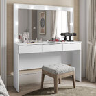 Penteadeira Camarim Branca Madesa Carly com Espelho e 3 Gavet