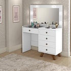 Penteadeira Camarim Branca Mdf Alto Padrão Led Espelho Luxo