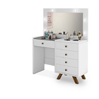 Penteadeira Camarim Branca Mdf Alto Padrão Led Espelho Luxo