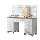 Penteadeira Camarim Branco Com Amêndoa Com 9 Gavetas Potente