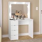 Penteadeira Camarim Califórnia 4 Gavetas Espaço Para 6 Lâmpad