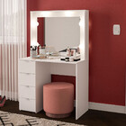 Penteadeira Camarim Califórnia 4 Gavetas Espaço Para 6 Lâmpad