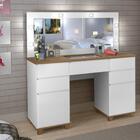 Penteadeira Camarim Clean Branco Amad Led Kit Mesa De Cabecei