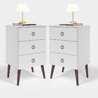 Penteadeira Camarim Clean Branco Amad Led Kit Mesa De Cabecei