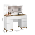 Penteadeira Camarim Clean Com Banqueta 100% Mdf Branco Amadei