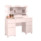 Penteadeira Camarim Clean Com Espelho e LED Rosa Potente